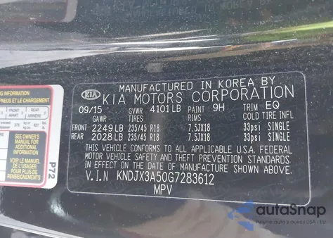 2016 Kia Soul ! z USA, uszkodzony, nr VIN KNDJX3A50G7283612